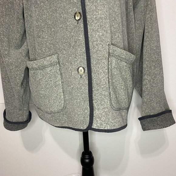 Vintage North Face Sz Medium Buttoned Front Sweater Jacket Cuffed Sleeve Gray - Picture 3 of 6